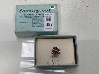 Lot 1387  
            Marchington SR13 - Parcel Delivery Only 

                
A PAIR OF ANTIQUE CLIP-ON PASTE SET EARRINGS IN AN ORIGINAL BRAVING TON'S LONDON ...