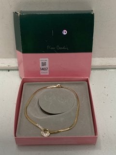 Lot 1407  
            Marchington SR13 - Parcel Delivery Only 

                
PIERRE CARDIN GOLD COLOURED NECKLACE SET WITH CLEAR STONES IN ORIGINAL BOX: LOCAT...