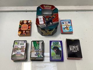 Lot 1414  
            Marchington SR13 - Parcel Delivery Only 

                
A POKEMON TRAINERS TIN CONTAINING POKEMON CARDS AND OTHERS: LOCATION - C2