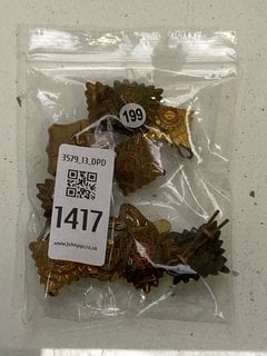 Lot 1417  
            Marchington SR13 - Parcel Delivery Only 

                
TEN ANTIQUE BRITISH MILITARY BADGES, CAP AND OTHER: LOCATION - C2