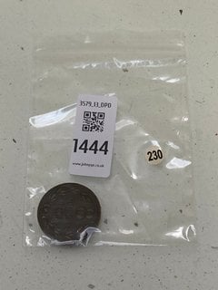 Lot 1444  
            Marchington SR13 - Parcel Delivery Only 

                
NUMISMATICS: 1911 GUERNSEY 8 DOUBLES COIN, VERY FINE: LOCATION - C2