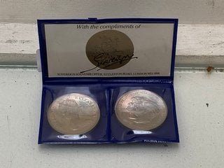 Lot 1448  
            Marchington SR13 - Parcel Delivery Only 

                
A DOUBLE CROWN PRESENTATION SET, MARRIAGE OF PRINCE CHARLES AND LADY DIANA: LOCAT...
