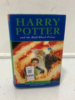 Lot 1494  
            Marchington SR13 - Parcel Delivery Only 

                
J.K.ROWLING HARDBACK FIRST EDITION BOOK WITH DUSTWRAPPER, "HARRY POTTER AND THE H...