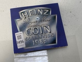 Lot 1496  
            Marchington SR13 - Parcel Delivery Only 

                
ROYAL MINT HEINZ UNITED KINGDOM BRILLIANT NAND UNCIRCULATED COIN COLLECTION 1983:...