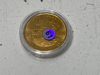 Lot 1523  
            Marchington SR13 - Parcel Delivery Only 

                
1996 25 EURO COMMEMORATIVE COIN, LORD NELSON AND H.M.S. VICTORY: LOCATION - C1