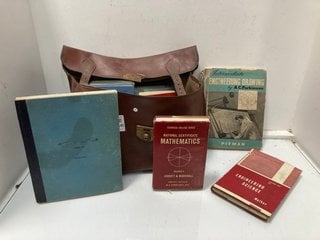 Lot 1541  
            Marchington SR13 - Parcel Delivery Only 

                
A VINTAGE LEATHER SATCHEL CONTAINING ANTIQUARIAN ENGINEERING BOOKS: LOCATION - C1