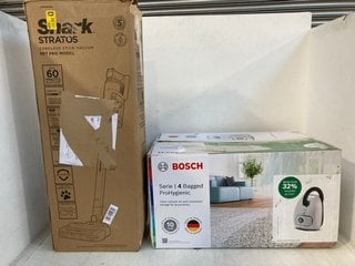 Lot 1547  
            Marchington SR13 - Parcel Delivery Only 

                
BOSCH SERIES 4 PRO HYGIENIC BAGGED VACUUM CLEANER TO INCLUDE SHARK STRATOS CORDLE...