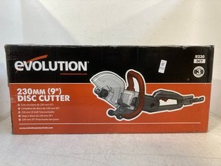 Lot 1552  
            Marchington SR13 - Parcel Delivery Only 

                
EVOLUTION 230MM DISC CUTTER -ORIGINAL RRP £238.00 (18+ ID REQUIRED): LOCATION - D1