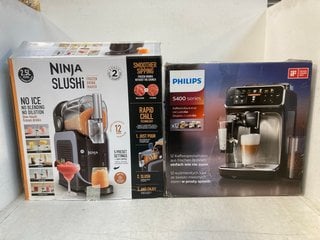 Lot 1562  
            Marchington SR13 - Parcel Delivery Only 

                
NINJA SLUSHI FROZEN DRINK MAKER TO INCLUDE PHILIPS 5400 SERIES LATTEGO AUTOMATIC ...
