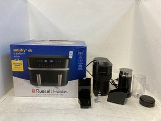 Lot 1575  
            Marchington SR13 - Parcel Delivery Only 

                
RUSSELL HOBBS 9L DUAL BASKET AIR FRYER TO INCLUDE NESPRESSO VERTUO POP COFFEE MAC...