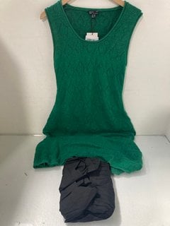 Lot 605  
            Marchington SR13 - Parcel Delivery Only 

                
NOBODY'S CHILD WOMENS PETITE POINTELLE SLUB MIDI DRESS IN GREEN - SIZE UK M TO IN...