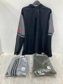 Lot 696  
            Marchington SR13 - Parcel Delivery Only 

                
3 X ASSORTED MENS SPORTSWEAR - SIZE UK M & L TO INCLUDE ADIDAS FLEECE JOGGING BOT...