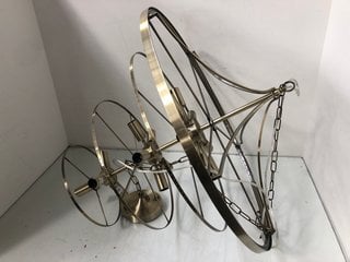 Lot 767  
            Marchington SR13 - Parcel Delivery Only 

                
LARGE HANGING CHANDELIER IN BRUSHED GOLD: LOCATION - B8