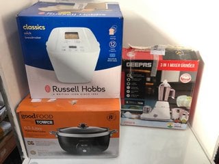 Lot 770  
            Marchington SR13 - Parcel Delivery Only 

                
3 X ASSORTED APPLIANCES TO INCLUDE GOOD FOOD TOWER 6.5 LITRE DIGITAL SLOW COOKER ...