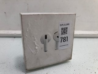 Lot 781  
            Marchington SR13 - Parcel Delivery Only 

                
APPLE AIRPODS 4 WIRELESS HEADPHONES IN WHITE - ORIGINAL RRP £129: LOCATION - B10