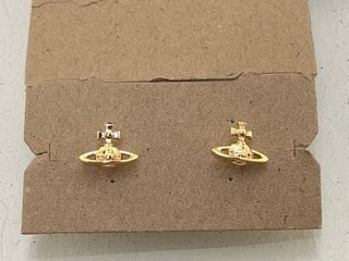 Lot 814  
            Marchington SR13 - Parcel Delivery Only 
                
VIVIENNE WESTWOOD LOREFLEI STUD EARRINGS IN GOLD-ORIGINAL RRP £65.00: LOCATION - B11