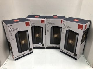 Lot 838  
            Marchington SR13 - Parcel Delivery Only 
                
4 X CUBA BOX LANTERN OUTDOOR LIGHTS IN BRASS MESH FINISH-ORIGINAL COMBINED RRP £1...