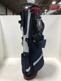 Lot 896  
            Marchington SR13 - Parcel Delivery Only 
                
WILSON QS GOLF BAG IN NAVY/RED/WHITE-ORIGINAL RRP £99.95: LOCATION - B15