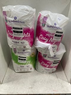 Lot 926  
            Marchington SR13 - Parcel Delivery Only 
                
3 X SLUMBERDOWN PERFECT FOR COSY NIGHTS 10.5 TOG DOUBLE DUVETS TO INCLUDE SLUMBER...