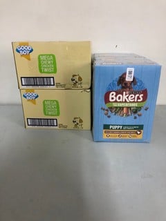 Lot 112  
            Nottingham SR1 - Delivery Only 
                
3 X VARIOUS DOG FOOD PACKS INC. GOOD BOY MEGA CHEW CHICKEN TWISTS - BBD - 19/05/2027