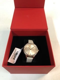 Lot 18  
            Nottingham SR1 - Delivery Only 

                
HUGO LADIES FLASH ROSE GOLD DIAL & BEIGE LEATHER STRAP WATCH MODEL: HU.459.3.34.3...
