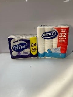 Lot 214  
            Nottingham SR1 - Delivery Only 
                
2 X TOILET ROLL PACKS INC. VELVET CLASSIC QUILTED 24 ROLL JUMBO PACK