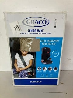 Lot 262  
            Nottingham SR1 - Delivery Only 

                
GRACO JUNIOR MAXI GROUP 2/3 HIGH BACK BOOSTER CAR SEAT (4YEARS - 12 YEARS)