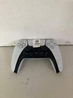 Lot 269  
            Nottingham SR1 - Delivery Only 

                
SONY PLAYSTATION 5 WIRELESS CONTROLLER - WHITE - ORIGINAL RRP £64