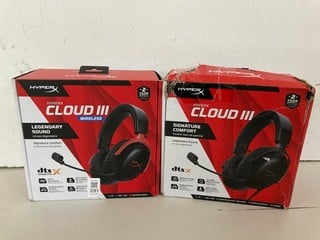 Lot 281  
            Nottingham SR1 - Delivery Only 

                
2 X HYPER X HEADSETS INC. CLOUD III WIRELESS GAMING HEADSET