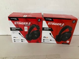Lot 284  
            Nottingham SR1 - Delivery Only 

                
HYPER X STINGER 2 WIRELESS & STINGER 2 CORE GAMING HEADSETS