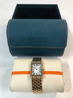 Lot 29  
            Nottingham SR1 - Delivery Only 

                
ACCURIST LONDON GOLD TONE STAINLESS STEEL BRACELET WATCH
