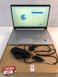 Lot 2  
            Nottingham SR1 - Delivery Only 

                
HP 15.6IN I5 INTEL CORE LAPTOP MODEL: 15S-FQ5021NA - ORIGINAL RRP £379