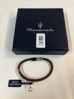Lot 35  
            Nottingham SR1 - Delivery Only 

                
MASERATI BROWN BRAIDED LEATHER ROPE BRACELET - ORIGINAL RRP £65