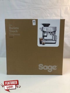 Lot 3  
            Nottingham SR1 - Delivery Only 

                
SAGE THE BARISTA TOUCH IMPRESS BRUSHED STAINLESS STEEL COFFEE MACHINE MODEL: SES8...
