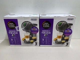 Lot 479  
            Nottingham SR1 - Delivery Only 

                
2 X NESCAFE DELONGHI DOLCE GUSTO GENIO S TOUCH COFFEE MACHINE - ORIGINAL RRP - £8...