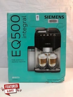 Lot 4  
            Nottingham SR1 - Delivery Only 

                
SIEMENS EQ500 INTEGRAL FULLY AUTOMATIC ESPRESSO MACHINE MODEL: TQ513B1 - ORIGINAL...