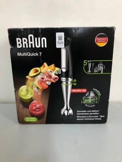Lot 520  
            Nottingham SR1 - Delivery Only 
                
BRAUN MULTI-QUICK 7 HAND BLENDER - MODEL - MQ 7045X