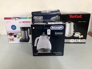 Lot 525  
            Nottingham SR1 - Delivery Only 
                
4 X VARIOUS KETTLES INC. DELONGHI ECLETTICA 1.7L KETTLE