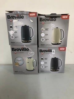 Lot 526  
            Nottingham SR1 - Delivery Only 
                
4 X BREVILLE KETTLES INC. MOSTRA COLLECTION 1.7L KETTLE