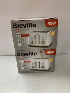 Lot 532  
            Nottingham SR1 - Delivery Only 
                
2 X BREVILLE MOSTRA COLLECTION PREMIUM 4 SLICE TOASTER