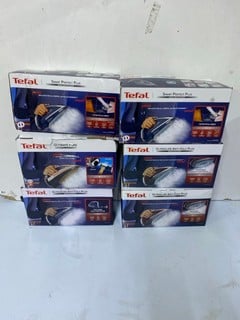 Lot 545  
            Nottingham SR1 - Delivery Only 
                
6 X TEFAL IRONS INC. SMART PROTECT PLUS IRON