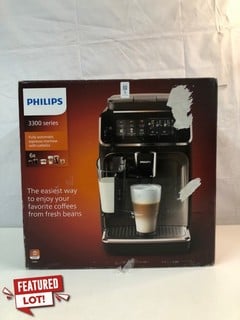 Lot 5  
            Nottingham SR1 - Delivery Only 

                
PHILIPS 3300 SERIES FULLY AUTOMATIC ESPRESSO MACHINE WITH LATTEGO MODEL: EP3347/9...