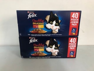 Lot 99  
            Nottingham SR1 - Delivery Only 

                
2 X PURINA FELIX DOUBLY DELICIOUS COUNTRYSIDE SELECTION IN JELLY - BBD - 07/2027