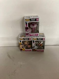 Lot 612  
            Nottingham SR2 - Delivery Only 

                
3 X POP ALICE IN THE WONDERLAND FIGURES INC CHESHIRE CAT