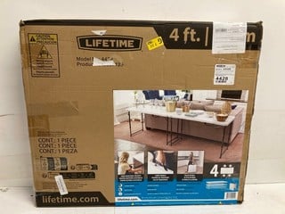 Lot 198  
            Nottingham SR3 - Delivery Only 

                
LIFETIME 4FT ADJUSTABLE STEEL FOLDING TABLE