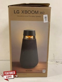 Lot 35  
            Nottingham SR3 - Delivery Only 

                
LG XBOOM 360 OMNIDIRECTIONAL PORTABLE SPEAKER ORIGINAL RRP:£149.