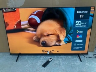 Lot 103  
            Nottingham SR4 - Delivery Or Collection 
                
HISENSE 55" 4K TV MODEL: 55E7NQTUK (WITH REMOTE, WITH STAND, WITH BOX) (LINE ON S...