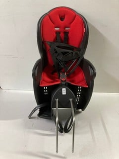 Lot 245  
            Nottingham SR4 - Delivery Or Collection 

                
HAMAX KISS CHILD BIKE SEAT BLACK/RED ORIGINAL RRP £74.99