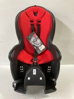 Lot 247  
            Nottingham SR4 - Delivery Or Collection 

                
HAMAX KISS CHILD BIKE SEAT BLACK/RED ORIGINAL RRP £74.99