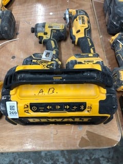 Lot 269  
            Nottingham SR4 - Collection Only 

                
DEWALT POWER TOOLS & RADIO (MPSS02718954) (COLLECTION FROM SITE ONLY)